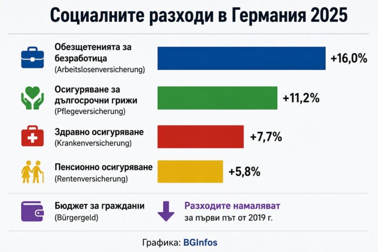 Социалните разходи в Германия достигнаха 1,43 трилиона евро и вече поглъщат почти една трета от икономиката